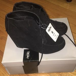 Black Suede Booties NWT